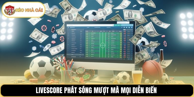 Livescore phát sóng mượt mà mọi diễn biến