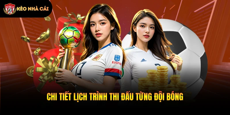 Chi tiết lịch trình thi đấu từng đội bóng